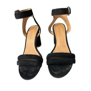 Madewell Rosalie Black Suede Heels size 9